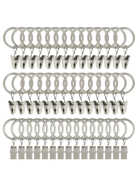 Weeks Eight Other - BNWT 44 PCS SILVER CURTAIN ROD RINGS FOR CURTAINS OR BABY CLOTHES ORGANIZING